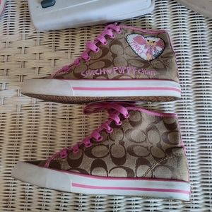 Coach Pink Poppy Hi Sneakers